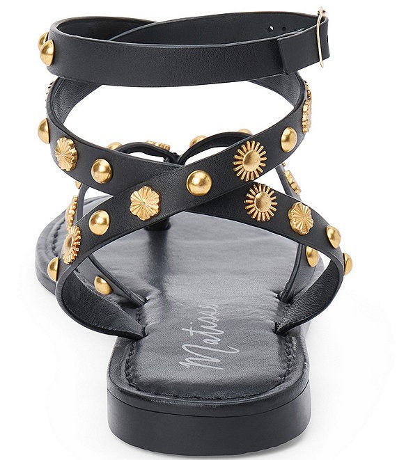 Athena Leather Wrap Sandal - Black