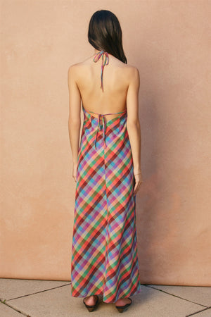 Modern Gingham Maxi Dress