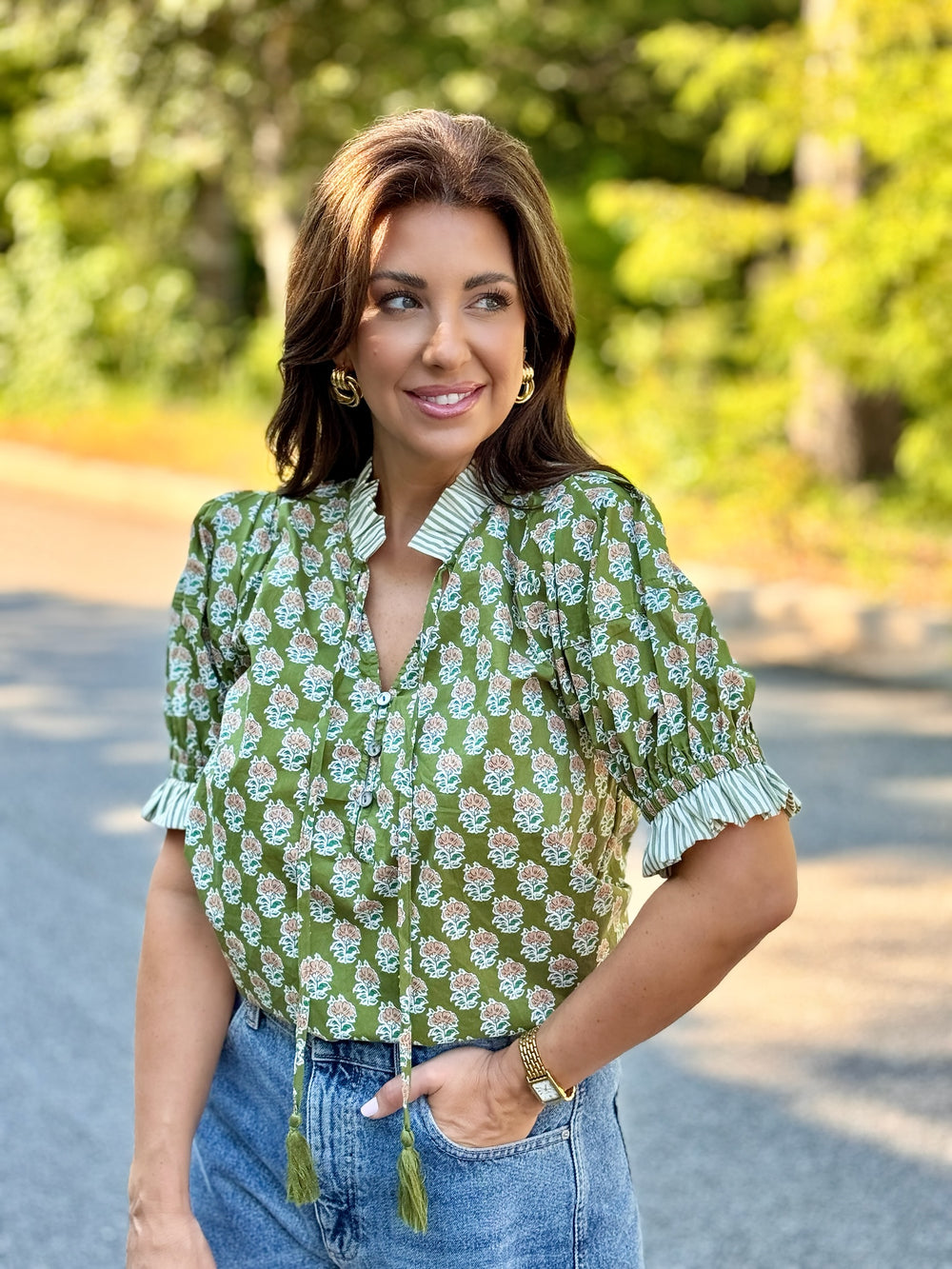 Charming Top - Olive