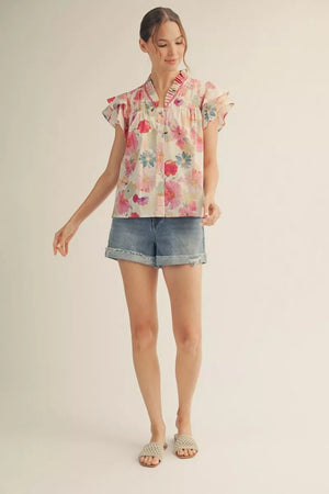 Floral Fuchsia Top