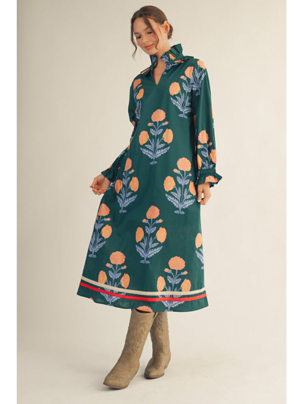 Called By Name Hunter Green Midi Dress