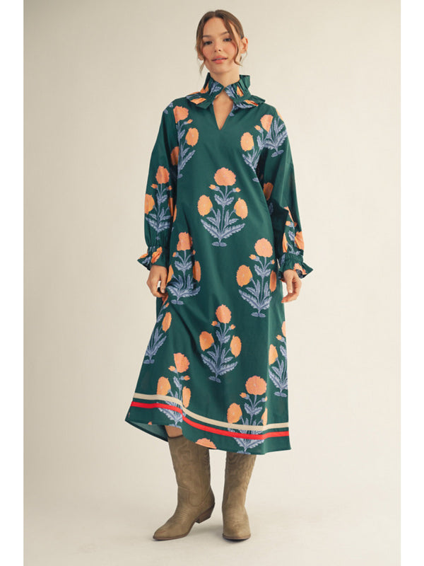 Called By Name Hunter Green Midi Dress