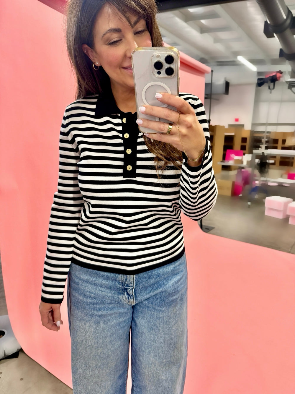 Black Stripe Polo Shirt