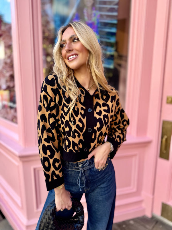 Issa Jacket - Camel/Black Animal Print