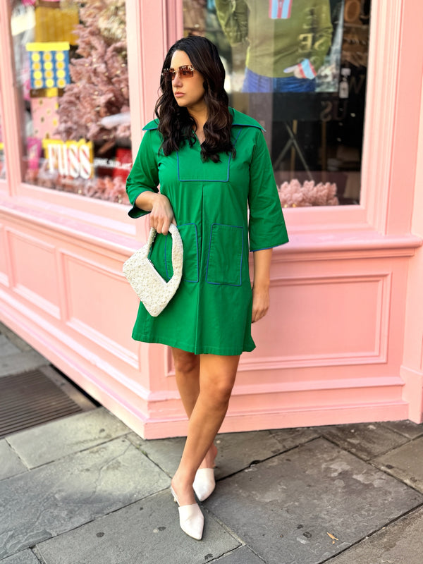 Cassidy Short Green & Blue Dress