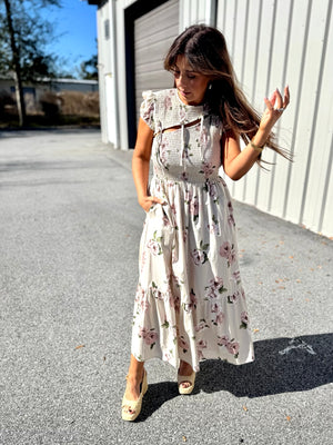 Floral Ties Maxi Dress