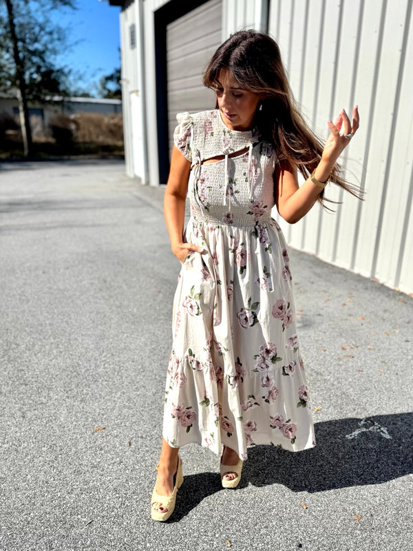 Floral Ties Maxi Dress
