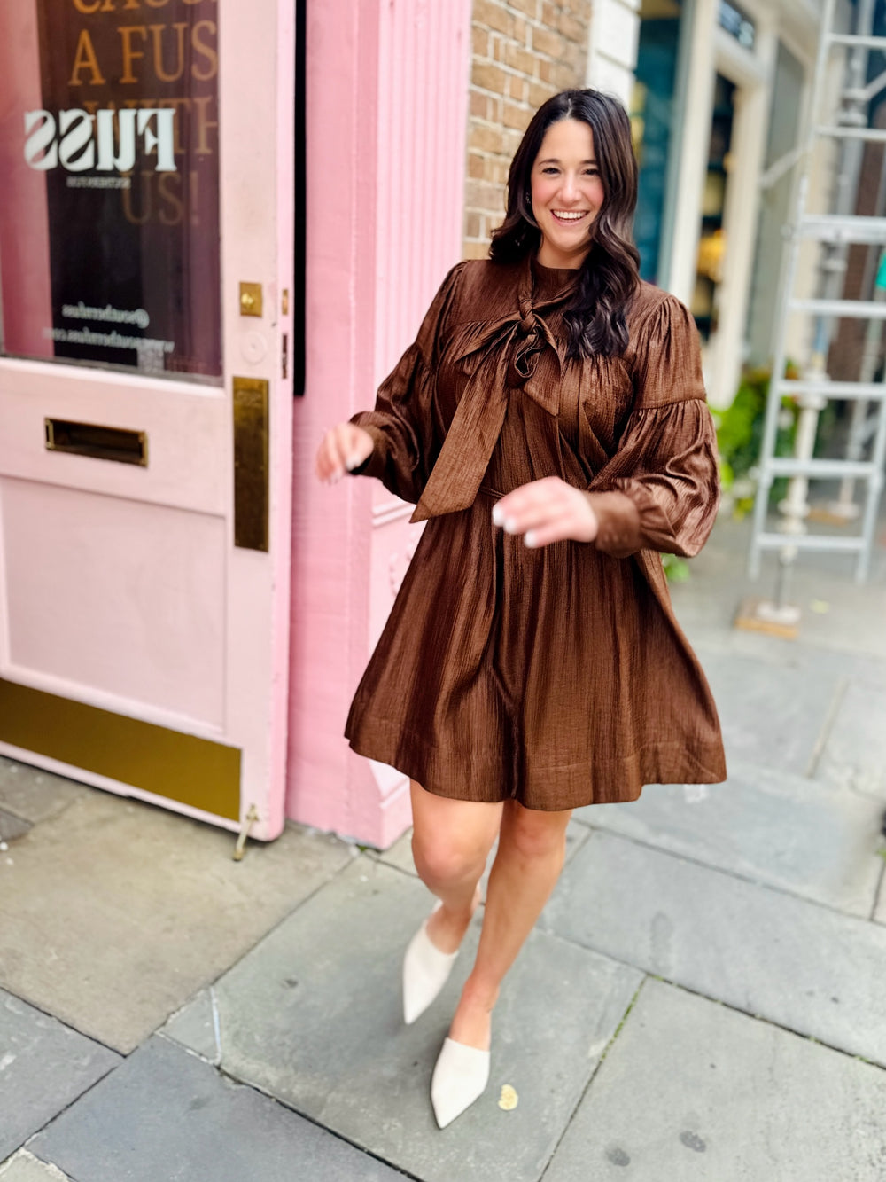 Elevated Espresso Bow Dress