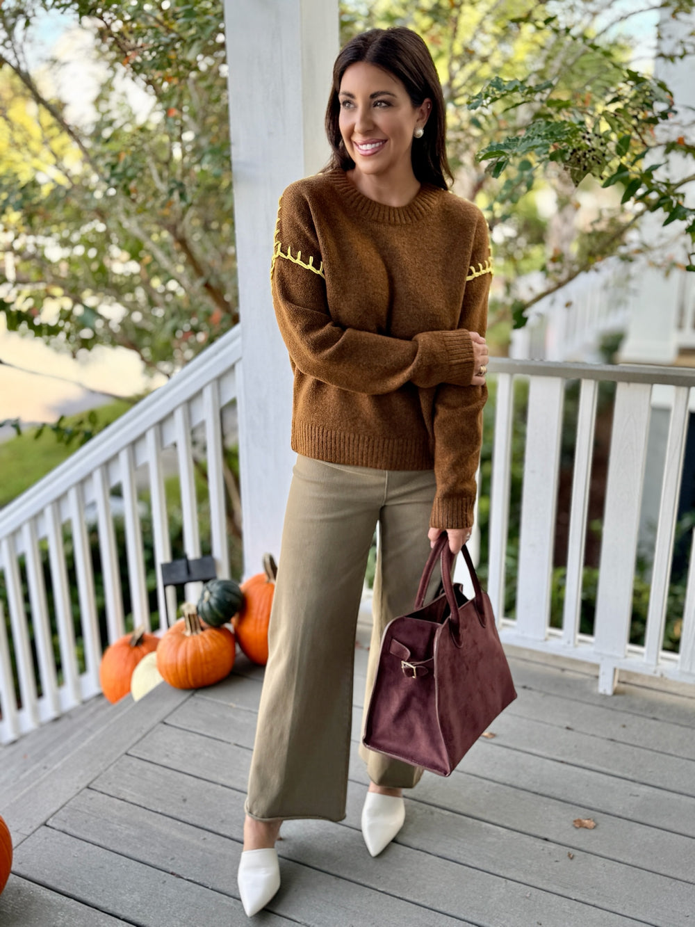 Top Stitch Knit Sweater