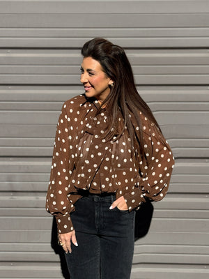 Brown Polka Dot Blouse