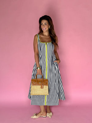 Palmetto Stripe Midi