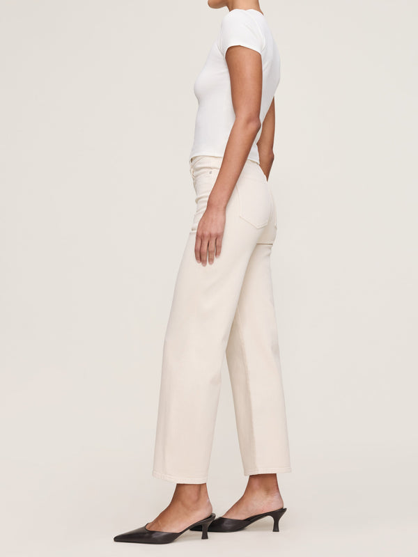 Karmine Refined Wide Leg High Rise 28" Jeans - Flax
