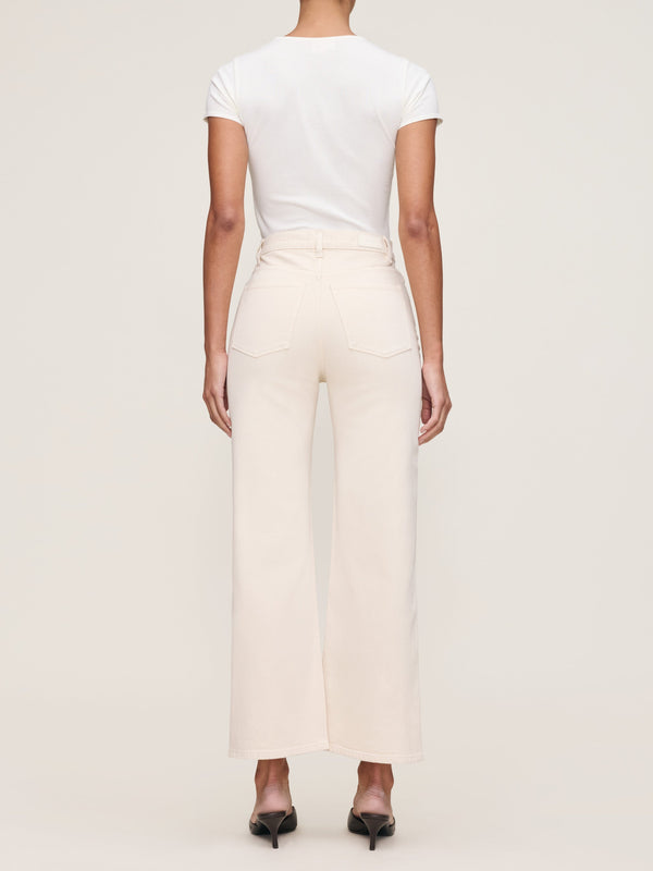 Karmine Refined Wide Leg High Rise 28" Jeans - Flax