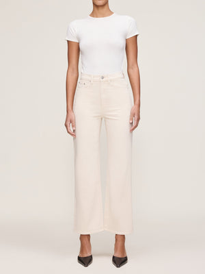 Karmine Refined Wide Leg High Rise 28" Jeans - Flax