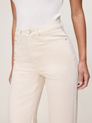 Karmine Refined Wide Leg High Rise 28" Jeans - Flax