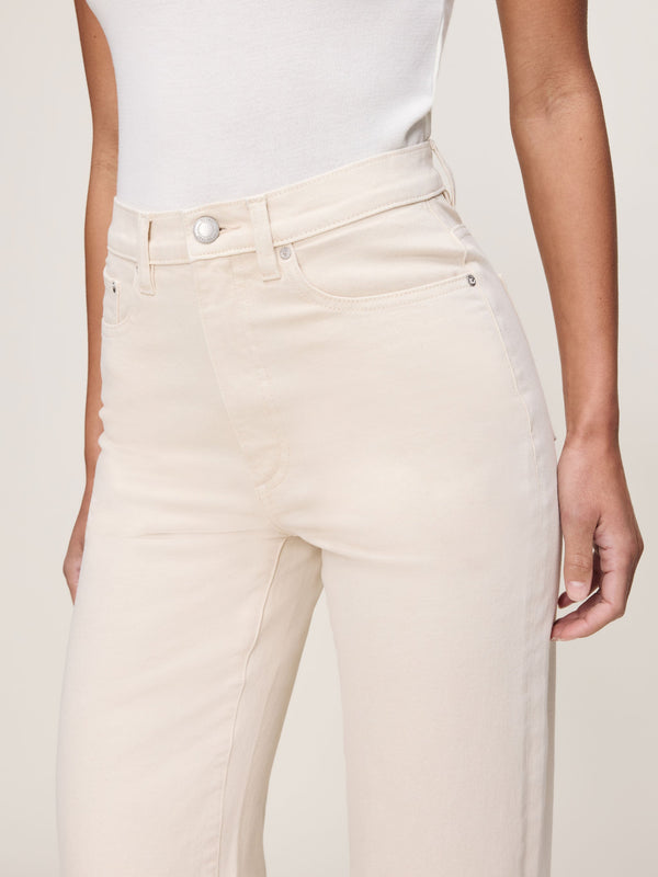 Karmine Refined Wide Leg High Rise 28" Jeans - Flax