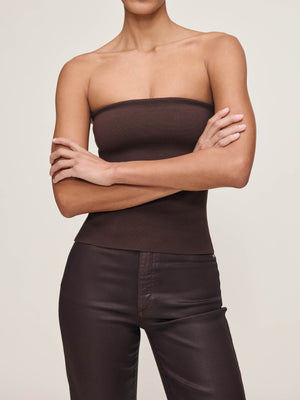 Tube Top Instasculpt™ Fine Knit - Espresso Brown