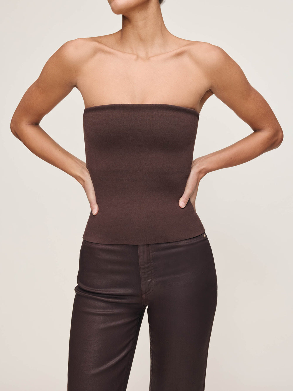 Tube Top Instasculpt™ Fine Knit - Espresso Brown