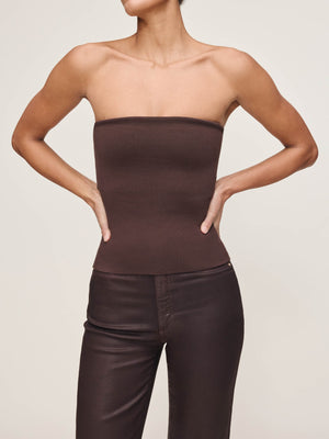Tube Top Instasculpt™ Fine Knit - Espresso Brown