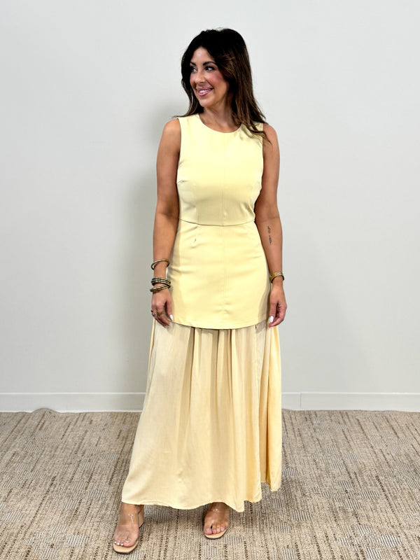 yellow dress, butter yellow