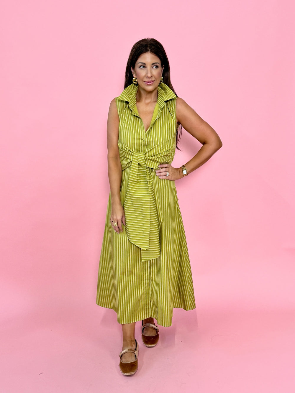 Olive Shirt Dress