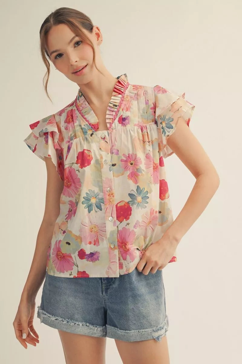 floral top, casual tops, boutique style, online boutique