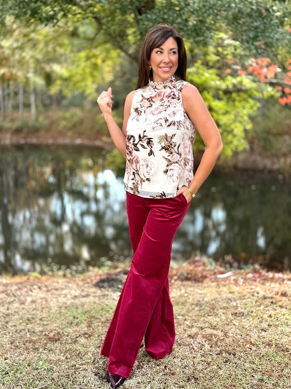 Vintage Blossom Sleeveless Top