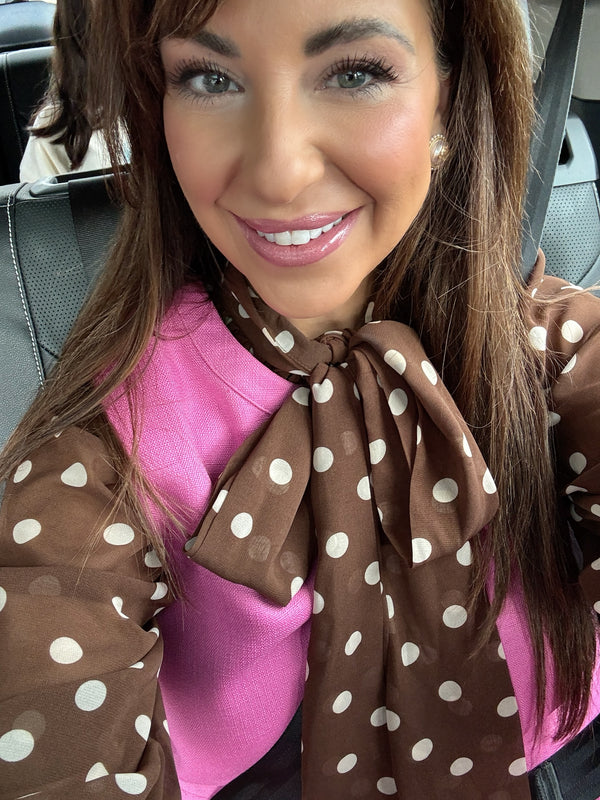 Brown Polka Dot Blouse