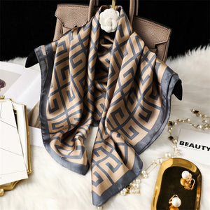 Black Geometric Print Scarf