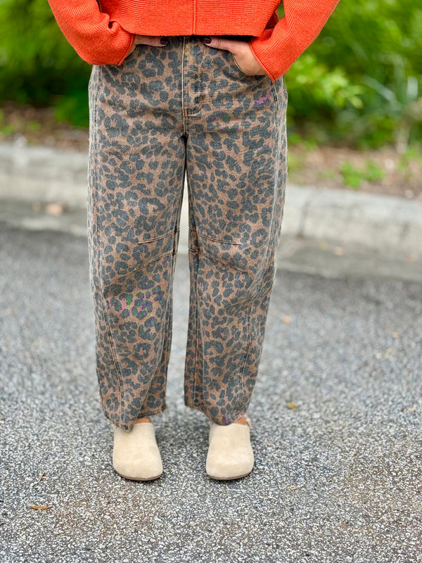 Leopard Barrel Pant