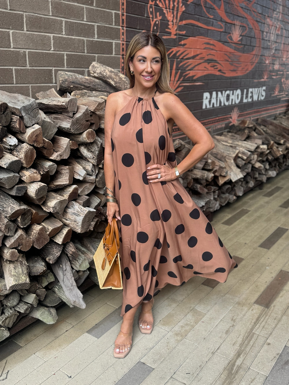 polka dot maxi dress, event dress, polka dots, spring dress