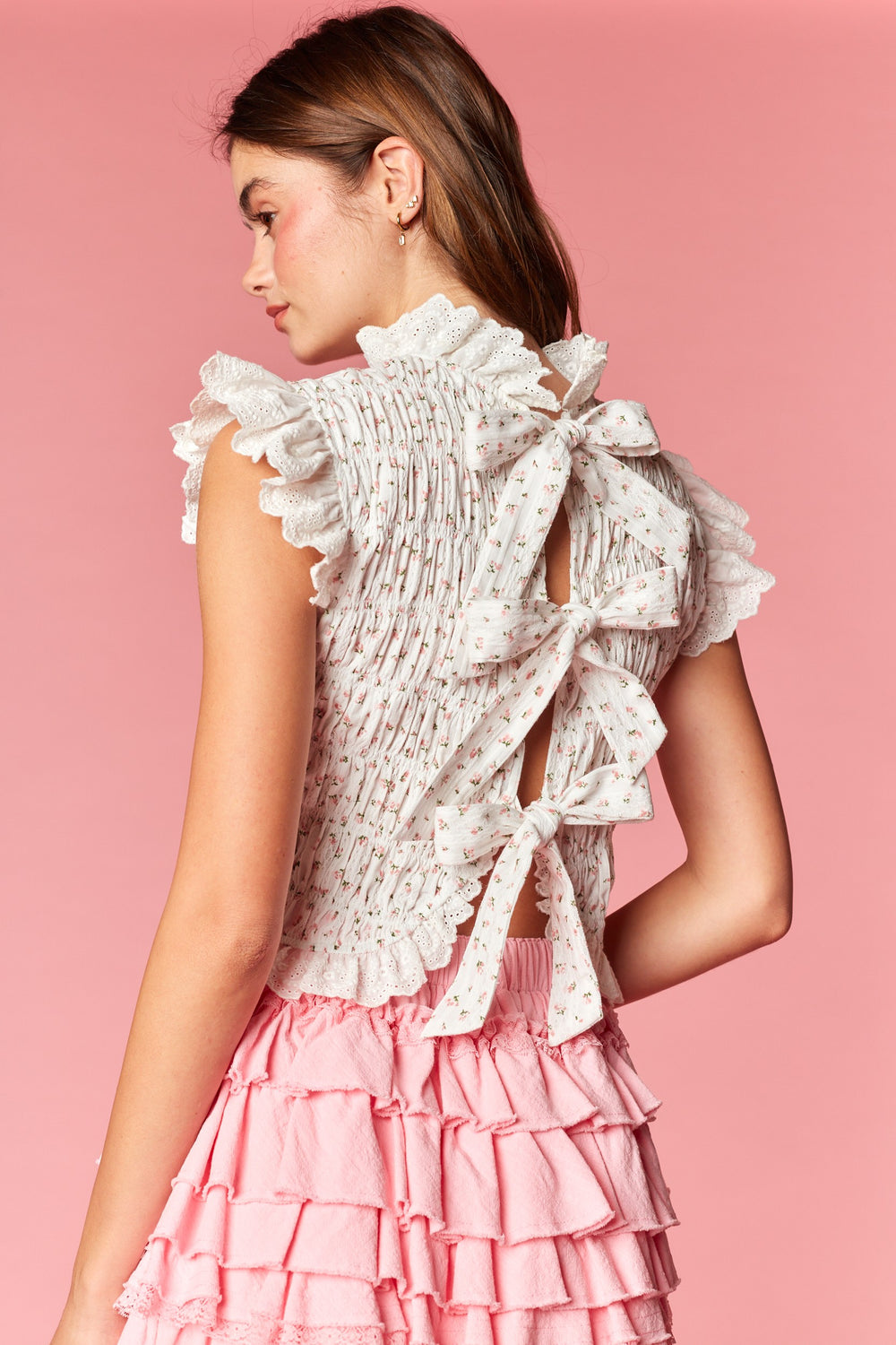 Petal Whisper Smocked Top