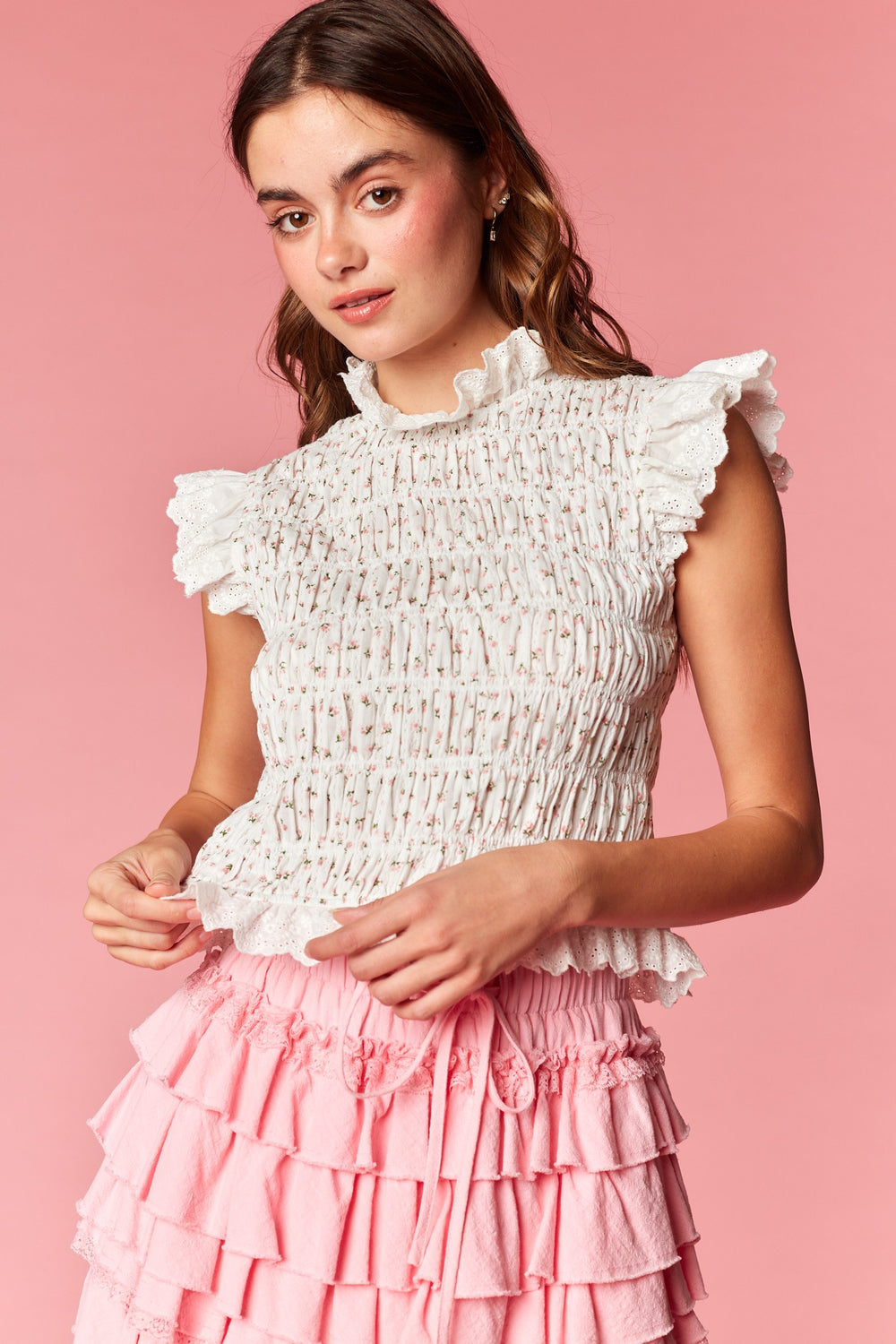 Petal Whisper Smocked Top