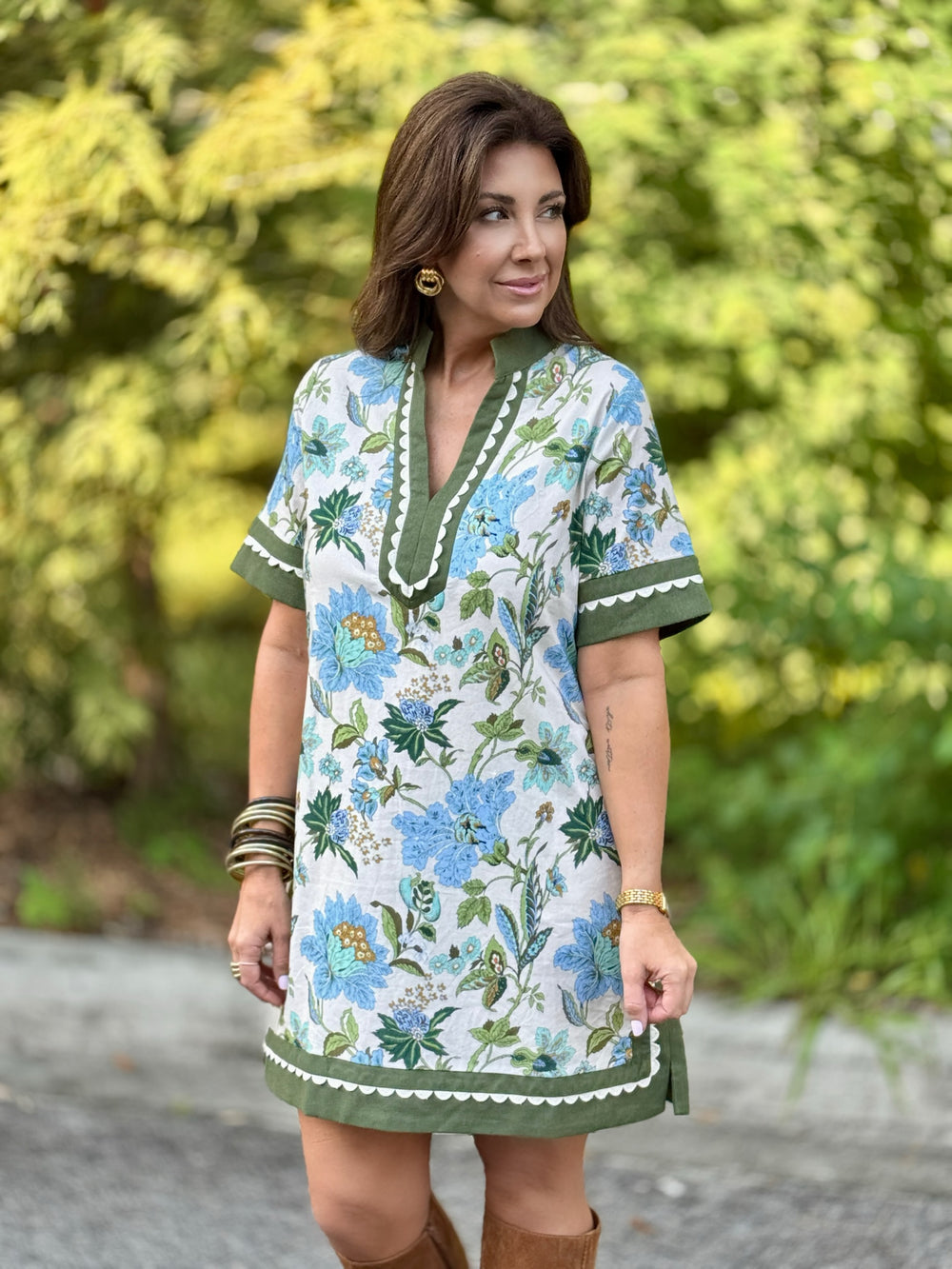 Fall Florals Dress - Ecru
