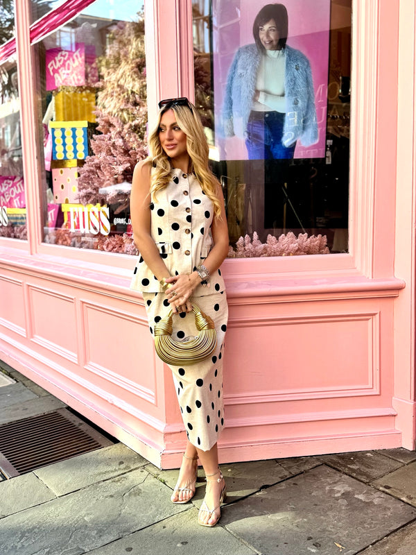 Polka Dot Ruffle Vest