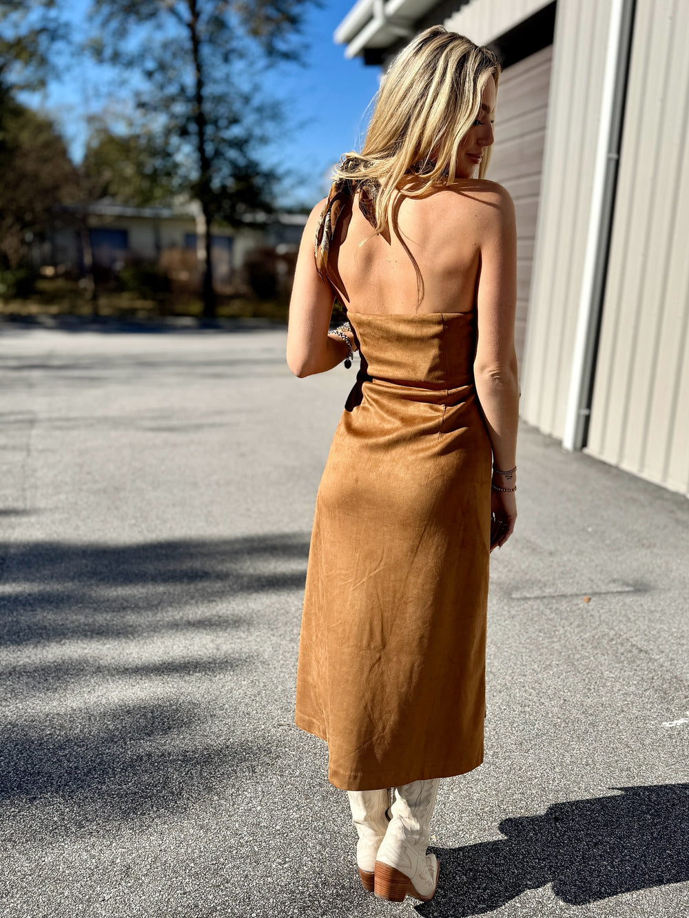 Ready For Fall Suede Midi Dress