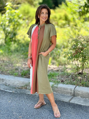 THML Fall Feels Color Block Dress