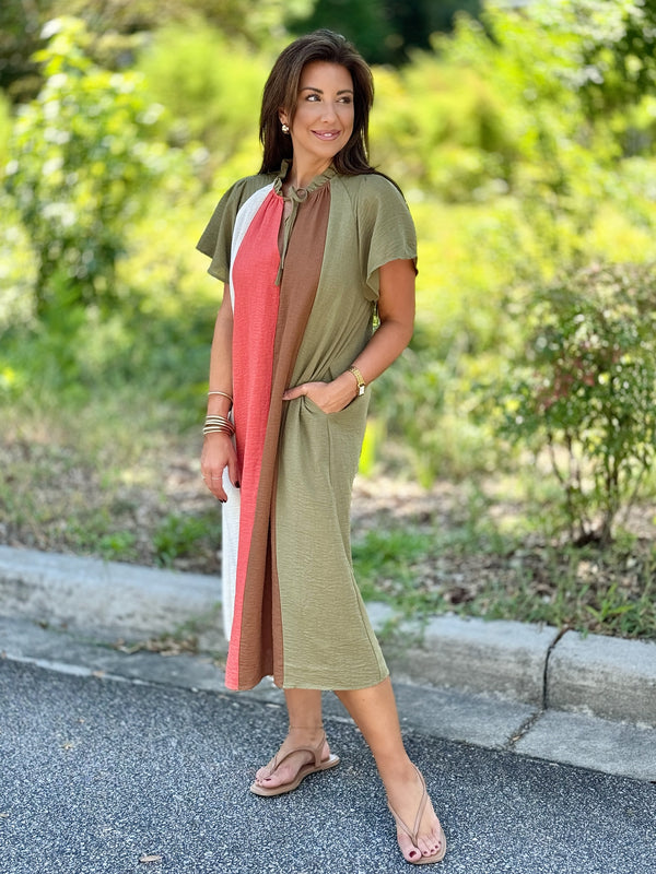 THML Fall Feels Color Block Dress