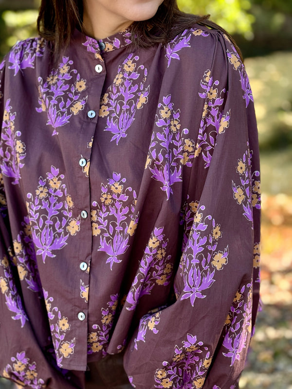 Chocolate Floral Blouse