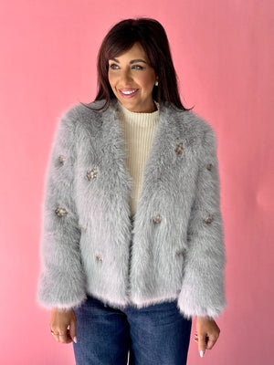 Rhinestone Fur Coat