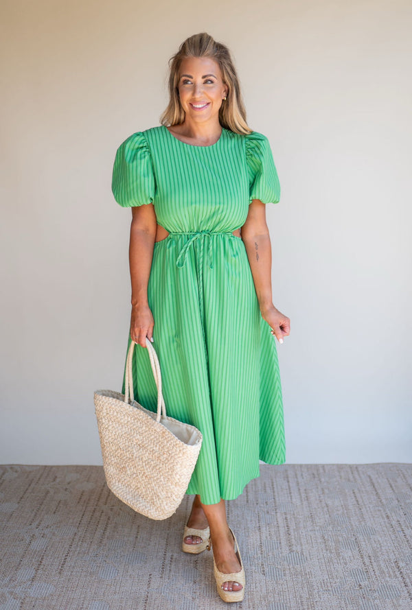 Green Cutout Maxi Dress - Southern Fuss