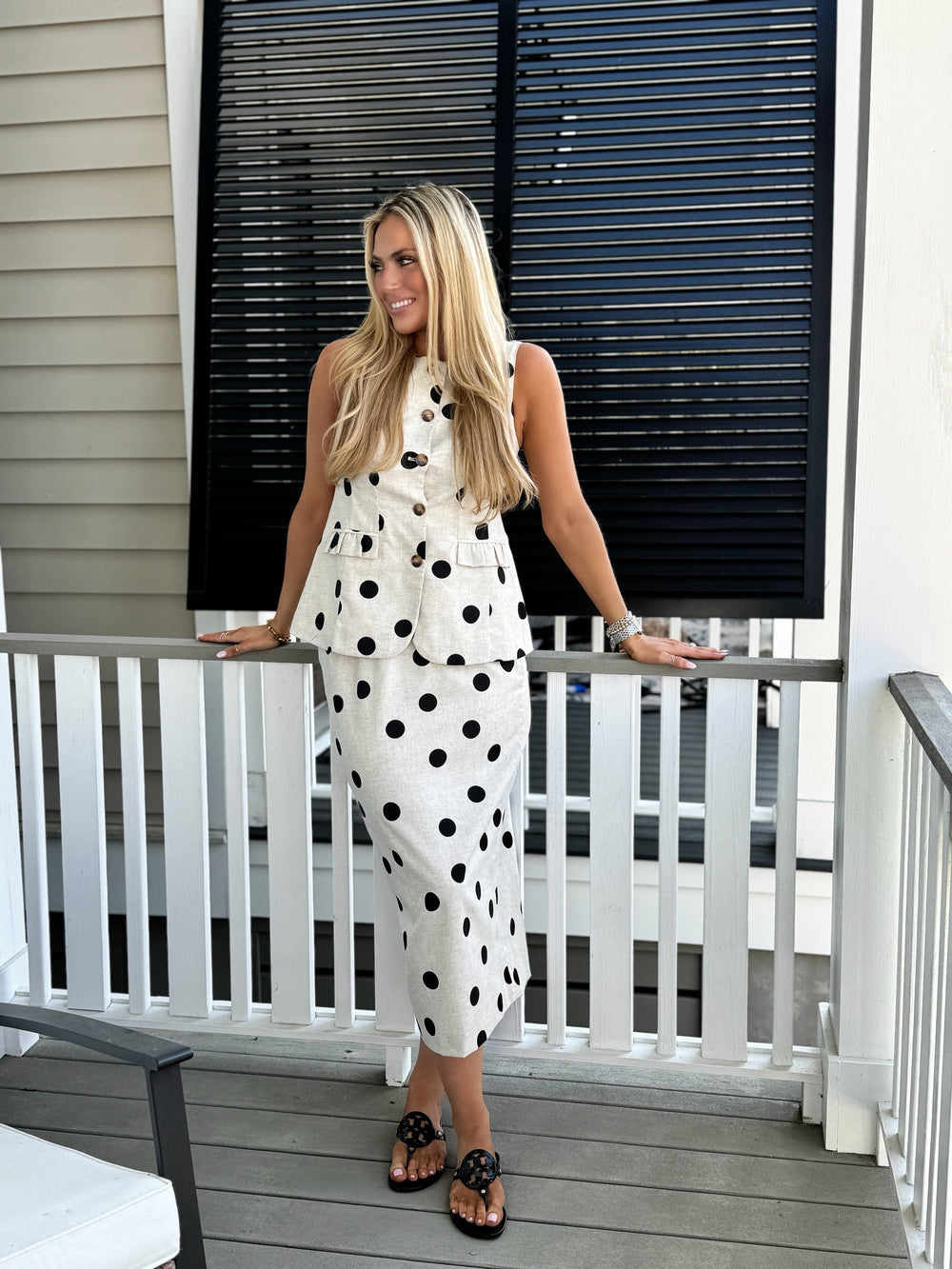 Polka Dot Midi Skirt