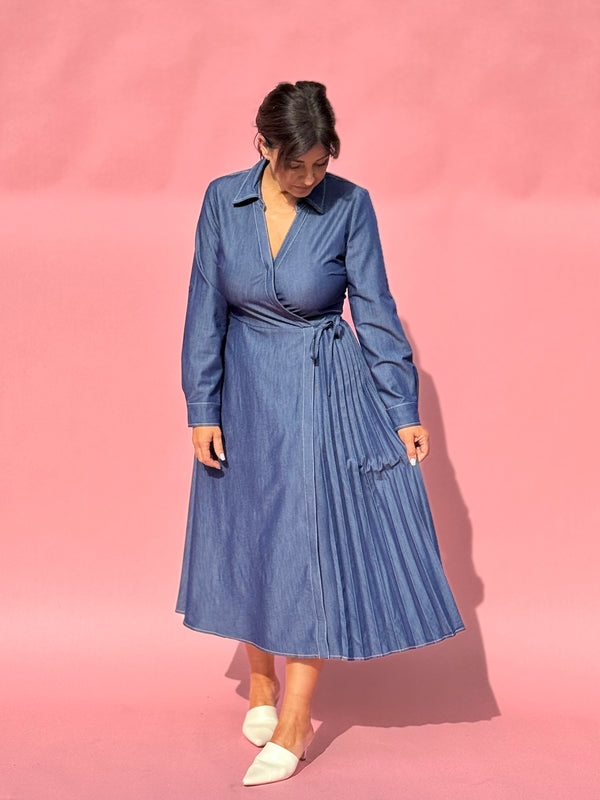 Denim Wrap Dress