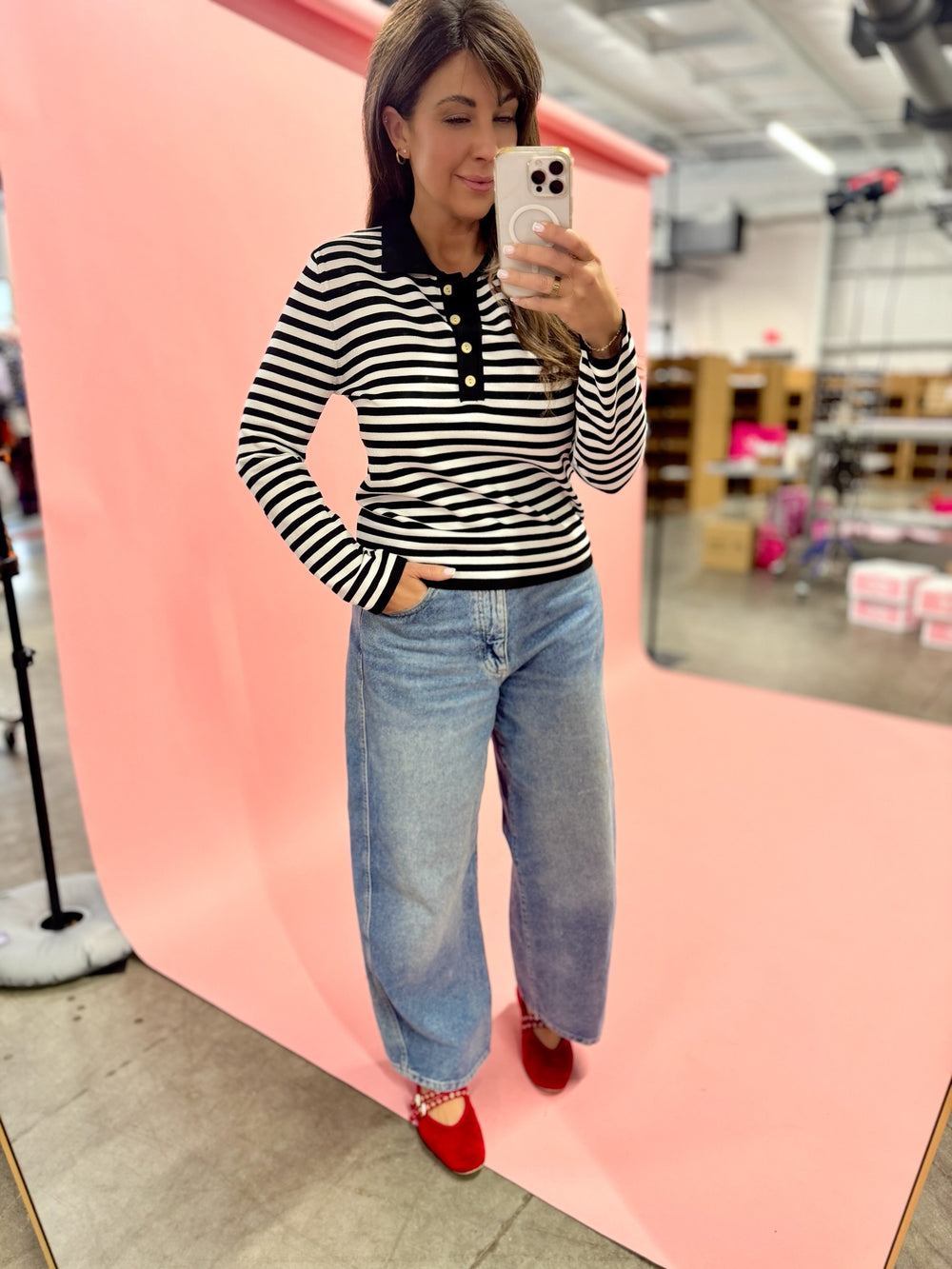 Black Stripe Polo Shirt