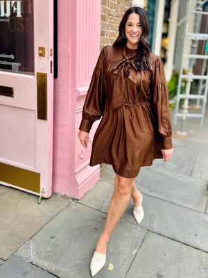Elevated Espresso Bow Dress