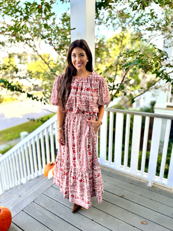 Striped Floral Bubble Top