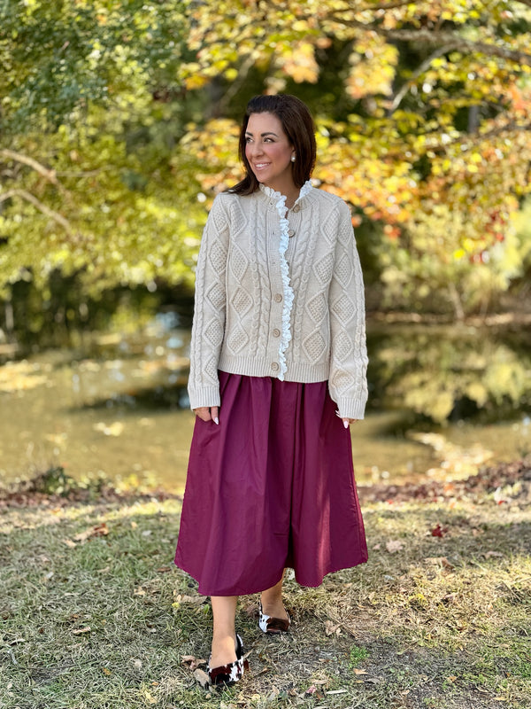 Eyelet Trim Cardigan