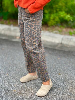 Leopard Barrel Denim