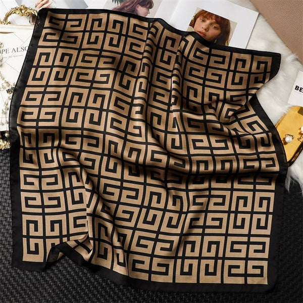 Black Geometric Print Scarf