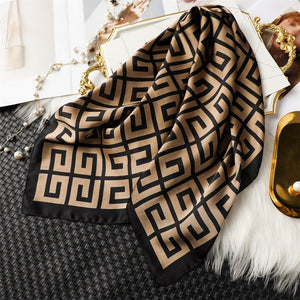 Black Geometric Print Scarf